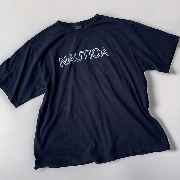 Nautica navy 100% cotton short sleeve tee size XL - Picture 1 of 5